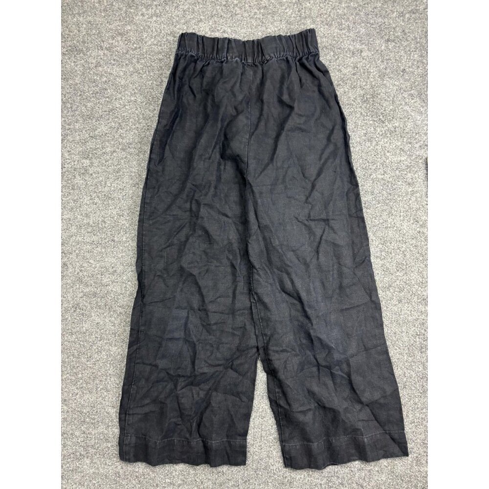 Only Child Linen Pants‎ Womens M Petite Wide Leg Crop Elastic Waist USA Made